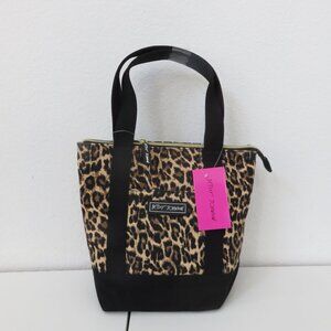 Betsey Johnson Leopard Insulated Canvas Lunch Tote